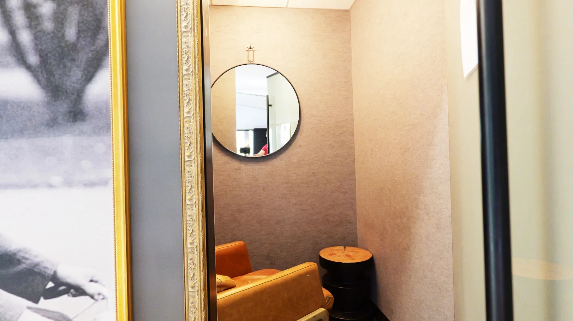 Soundproof phone booth interior