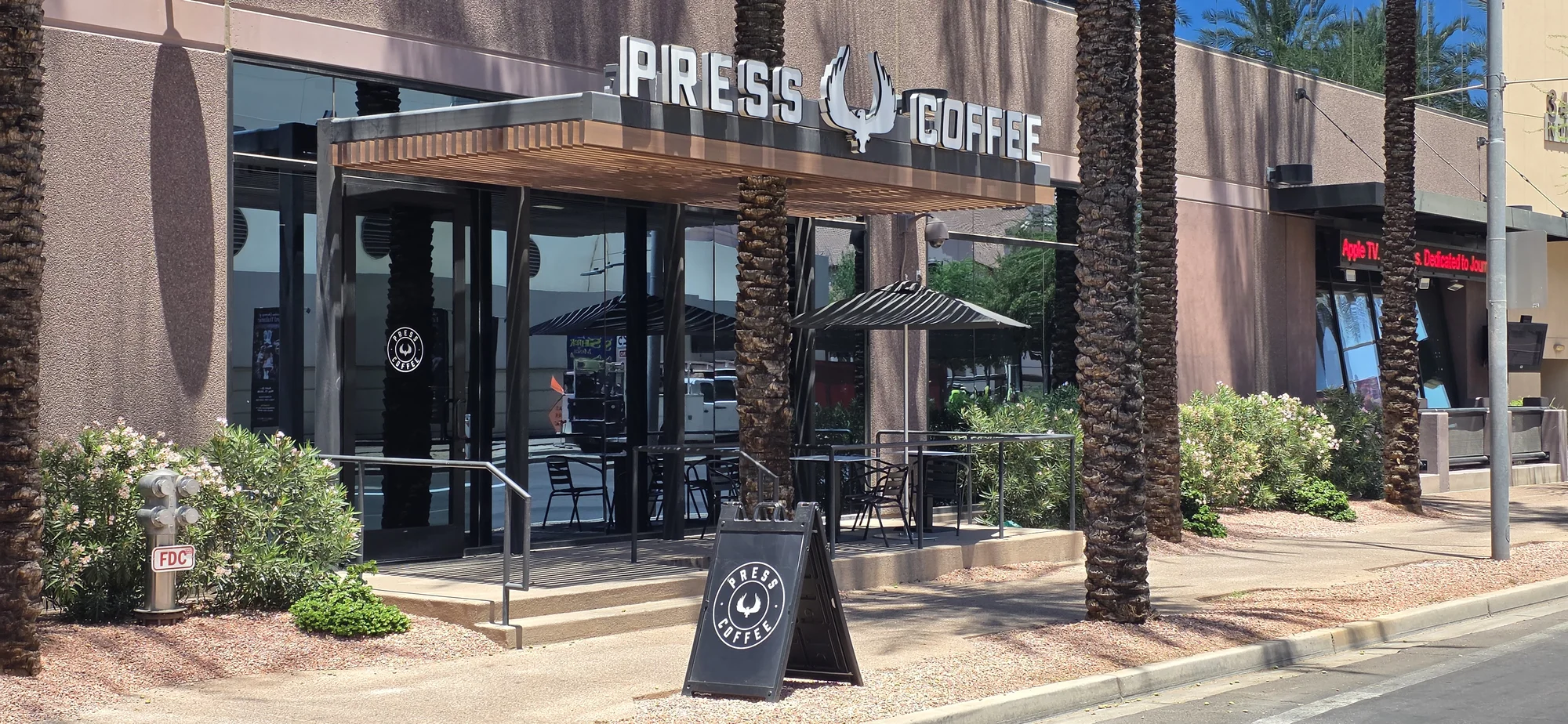 Latte art at Press Coffee