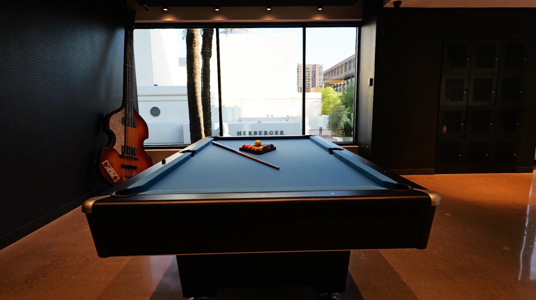 Pool table, evening light